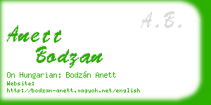 anett bodzan business card